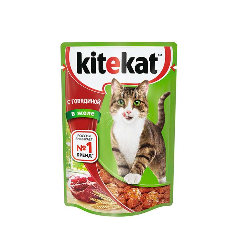 پوچ گربه کیت کت مدل گوشت گاو در ژله وزن 890 گرم