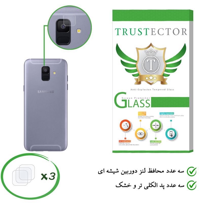 محافظ لنز دوربین تراستکتور مدل CLP مناسب برای گوشی موبایل سامسونگ Galaxy A6 2018 بسته 3 عددی