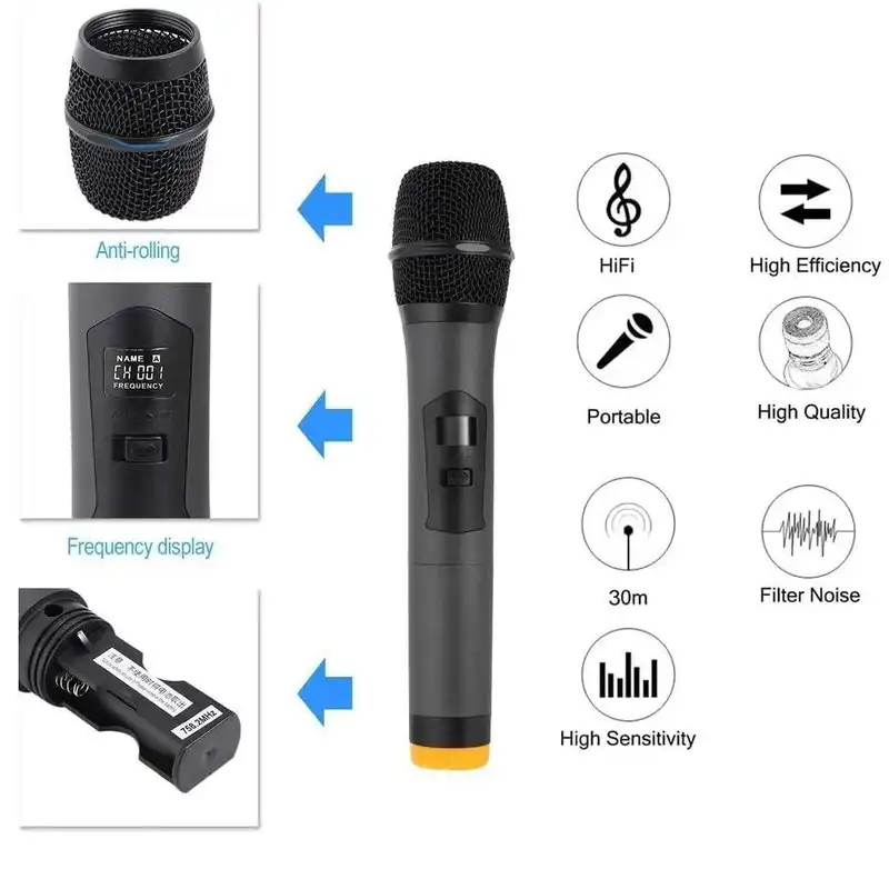 میکروفن بی سیم مدل ROXTAK S9 مجموعه سه عددی