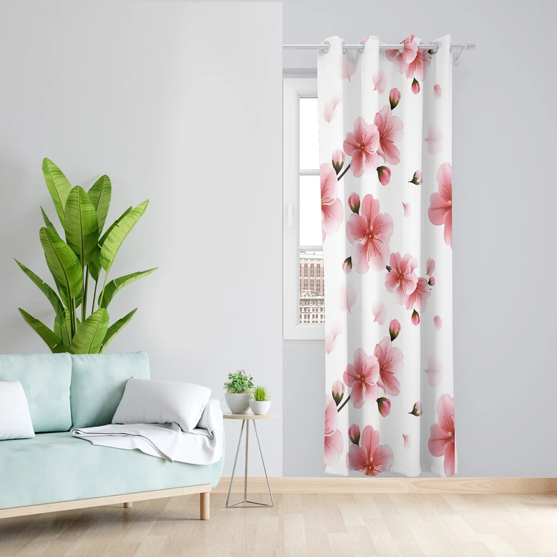 پرده طرح گل مدل مخمل پانچی کد  L 291 Z سایز 140x200 سانتی متر