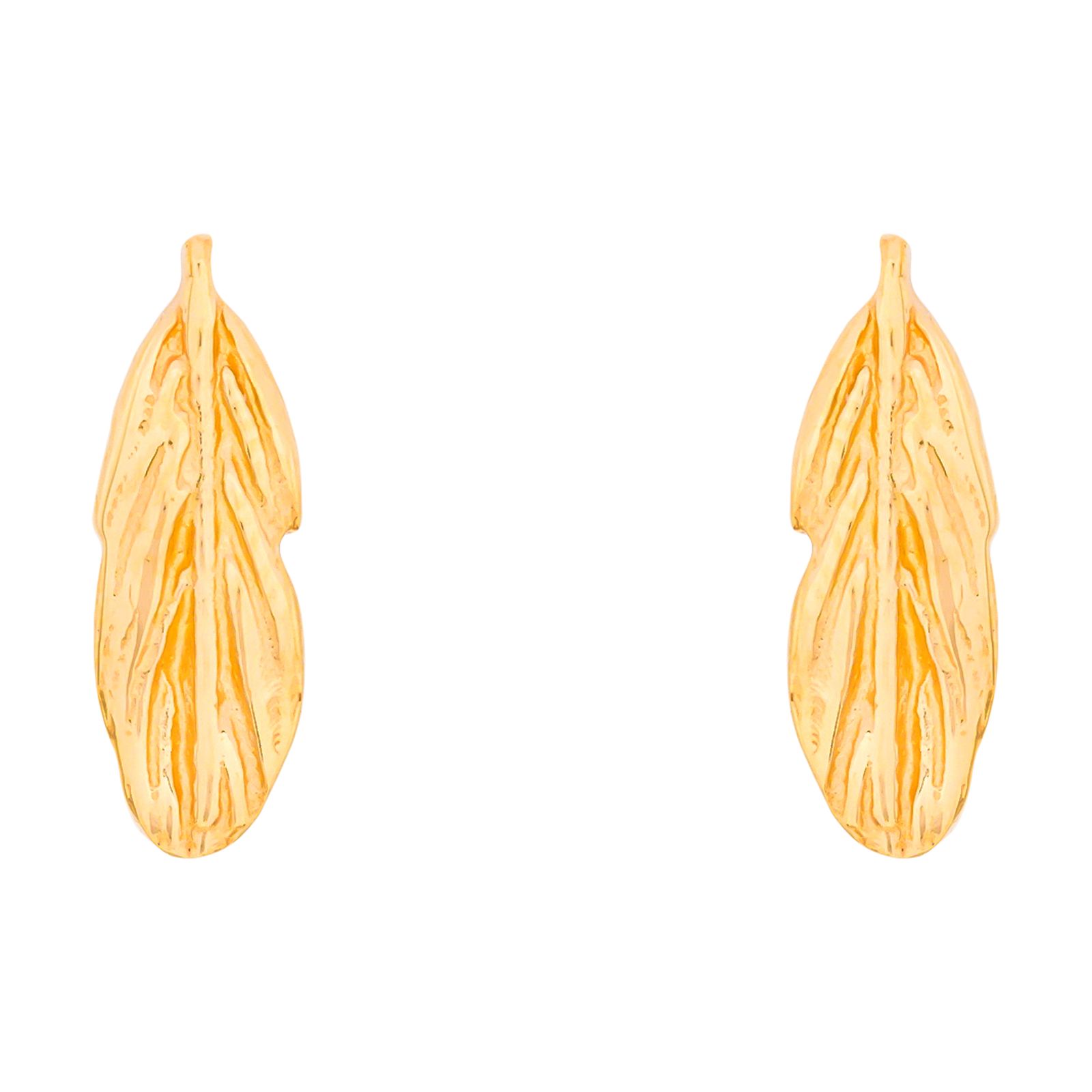 گوشواره میخی طلا 18 عیار زنانه وی گالری مدل پر کد E0148 -  - 2