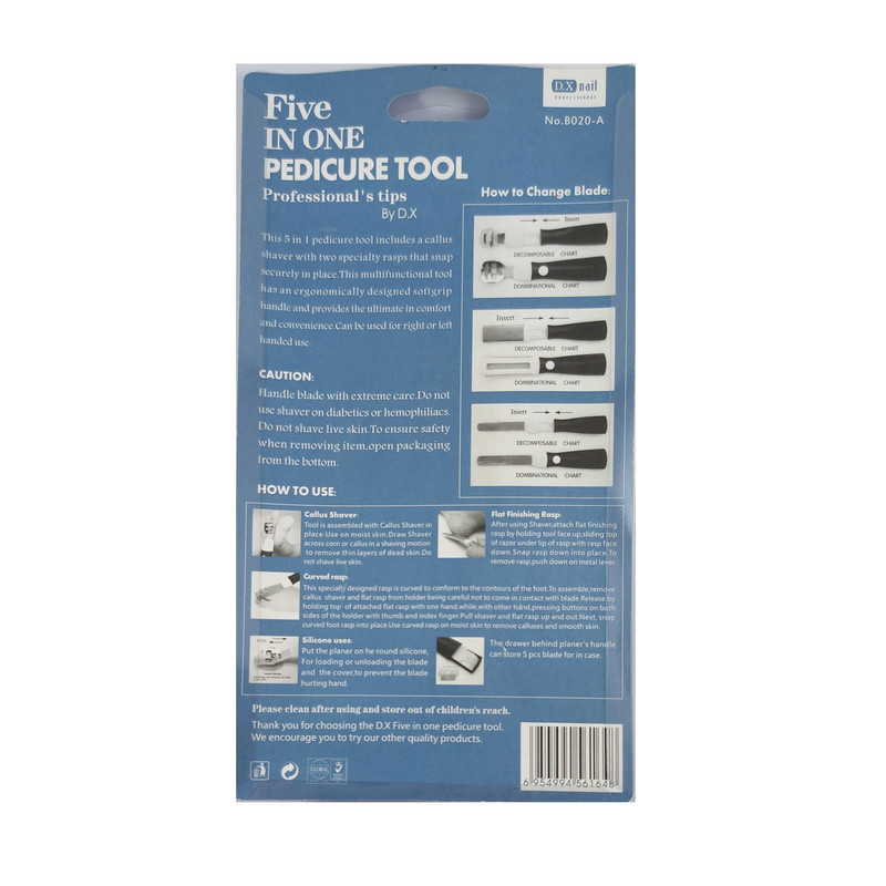 ست تیغ و رنده پا مدل B020-A مجموعه 5 عددی