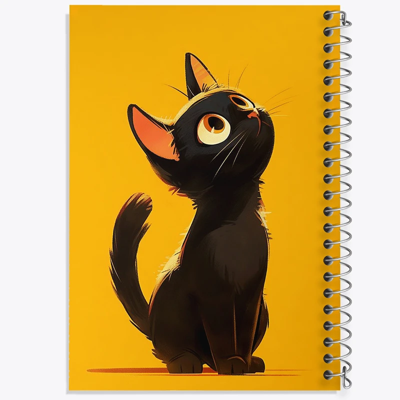 دفتر مشق 100 برگ خندالو طرح گربه سیاه بامزه کد N1871