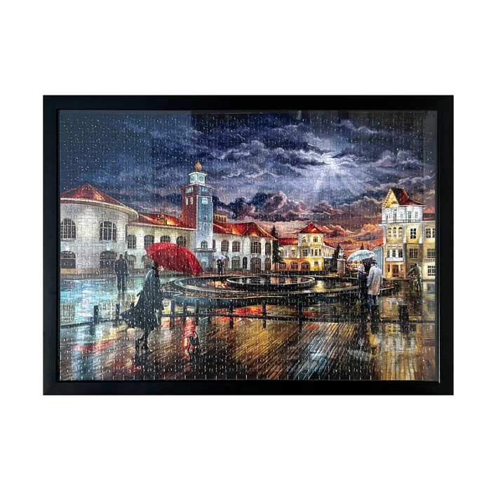 تابلو پازل مدل 1000 تکه طرح میدان شهرداری رشت فریم مشکی