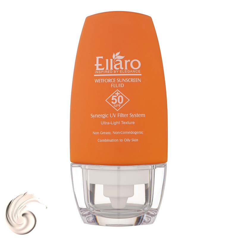 فلوئید ضدآفتاب بی‌رنگ الارو SPF50 مدل Ultra Light، مناسب پوست‌های چرب و مختلط، حجم 50 میلی‌لیتر