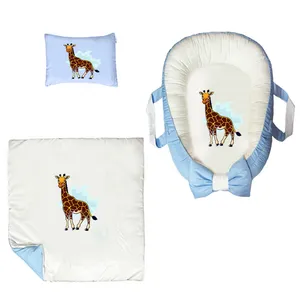 سرویس خواب سه تکه نوزاد ناریکو مدل گارد محافظ دار طرح زرافه کد 0411