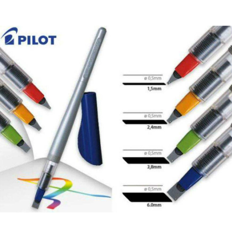 قلم خوشنویسی پایلوت مدل parallel کد P6321 به همراه جوهر یدک مجموعه 5 عددی