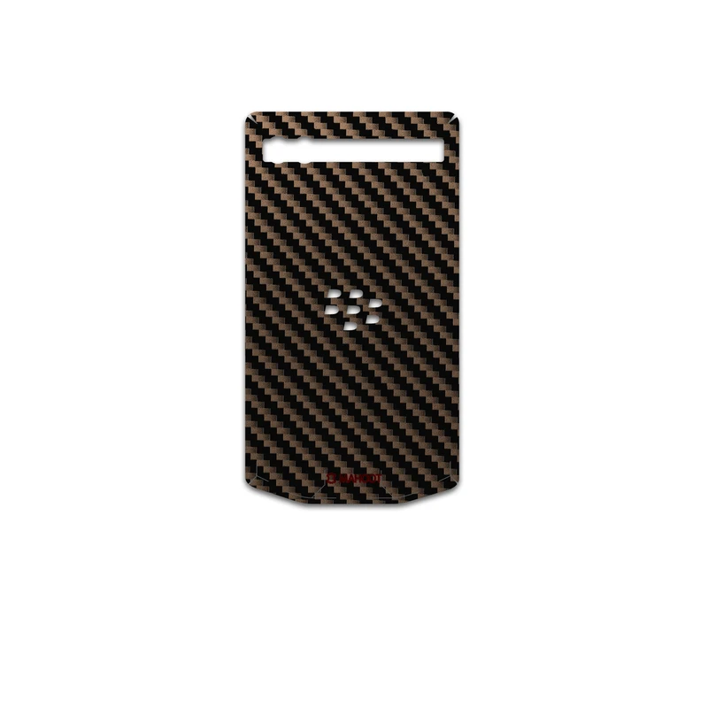 برچسب پوششی ماهوت مدل Glossy-Brown-Fiber مناسب برای گوشی موبایل بلک بری Porsche Design P9983