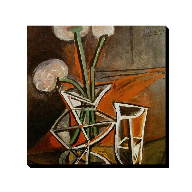 تابلو ترمه طراحان ایده طرح گلدان و گل ها از پیکاسو کد art0308
