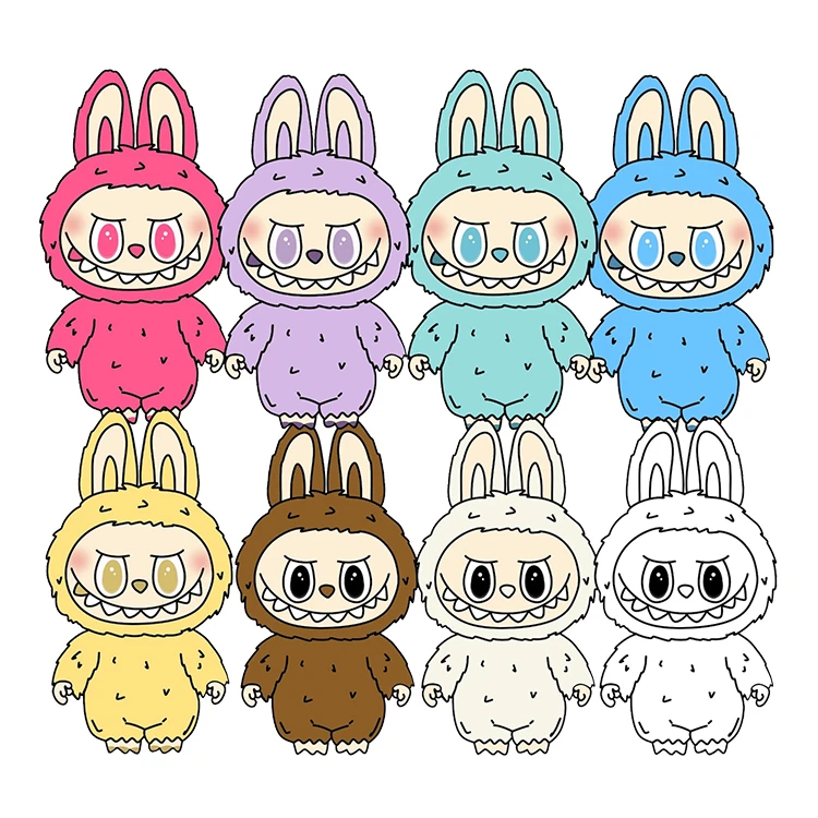 استیکر پارچه و لباس پاد آفرین مدل عروسک لبوبو کد S2280