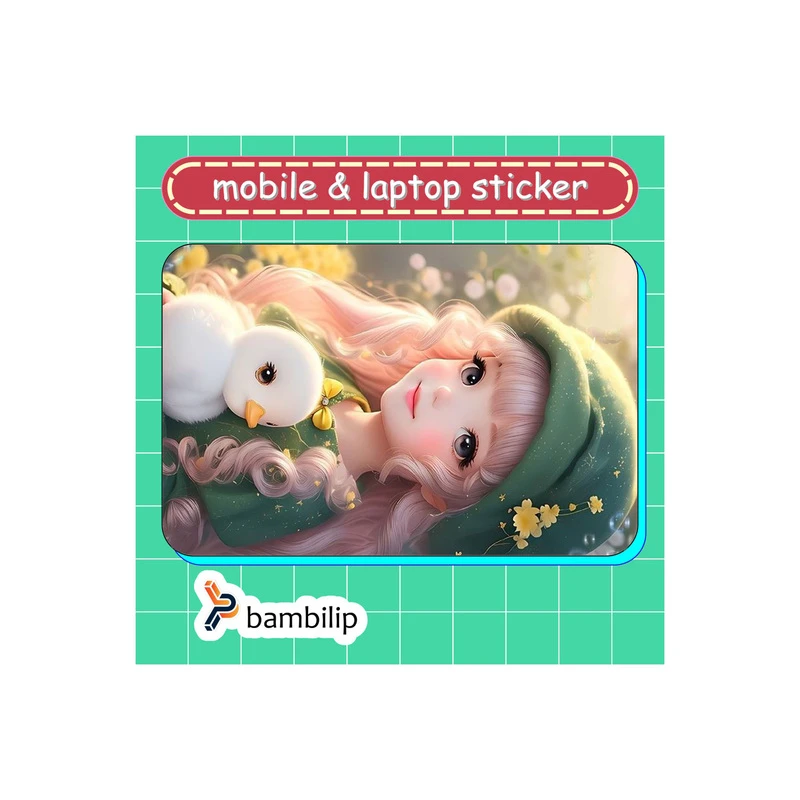 استیکر بامبیلیپ مدل کارت عابر طرح جوجه اردک و دختر کیوت کد 3973092