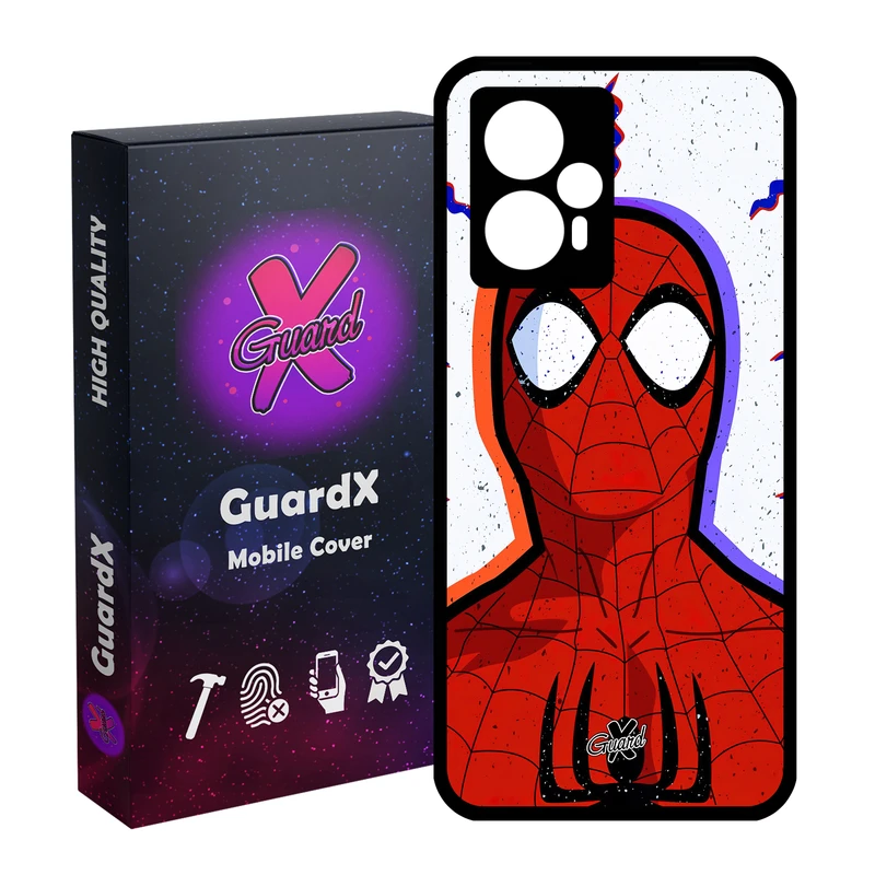 کاور گارد ایکس طرح Spider Man مدل Glass10495 مناسب برای گوشی موبایل شیائومی Poco F5/Redmi Note 12 Turbo