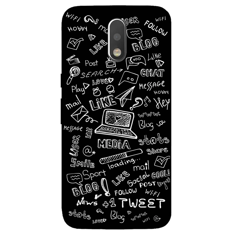 کاور مگافون طرح رسانه های اجتماعی مدل 1898 مناسب برای گوشی موبایل موتورولا Moto G4