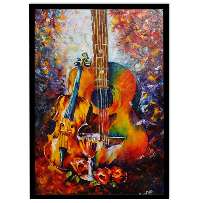 تابلو نوری بکلیت طرح ساز و آلات موسیقی گیتار مدل B-15394