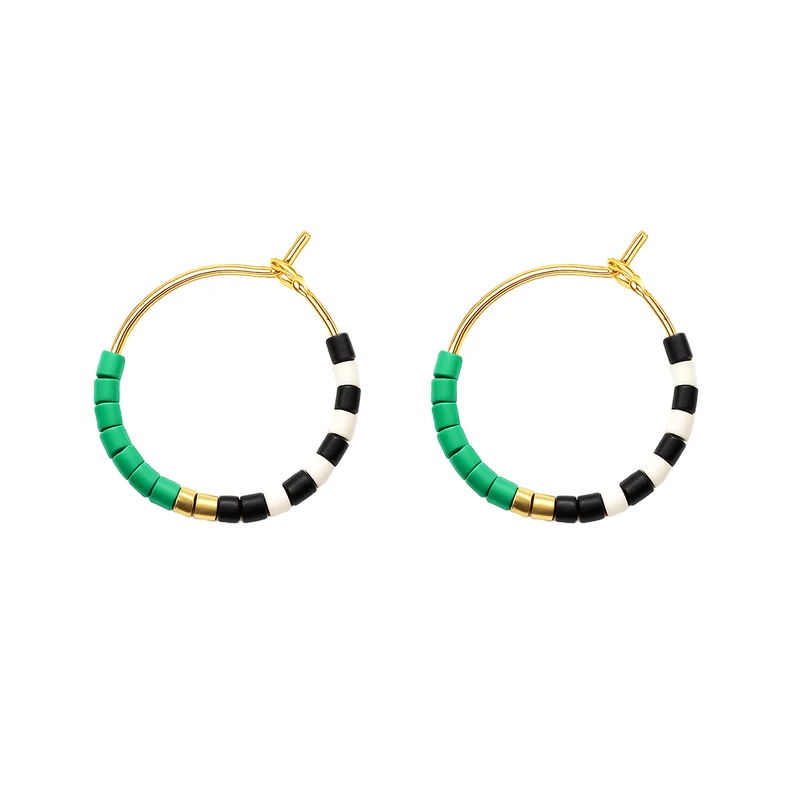 گوشواره حلقه ای زنانه مدل مهره دار 5903