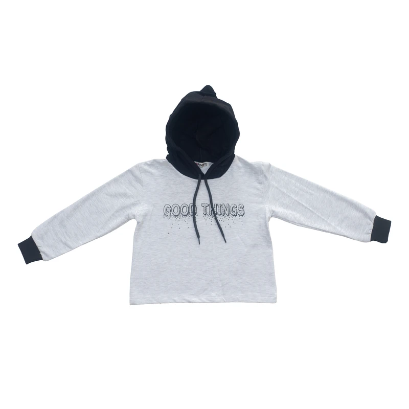 تی شرت کلاهدار آستین بلند دخترانه پامپال مدل BA 21