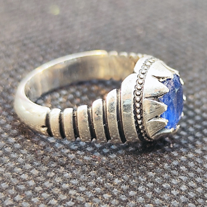 انگشتر نقره مردانه مدل سنگ یاقوت کبود آفریقایی کد 49 انگشتر نقره مردانه مدل سنگ یاقوت کبود آفریقایی کد 49