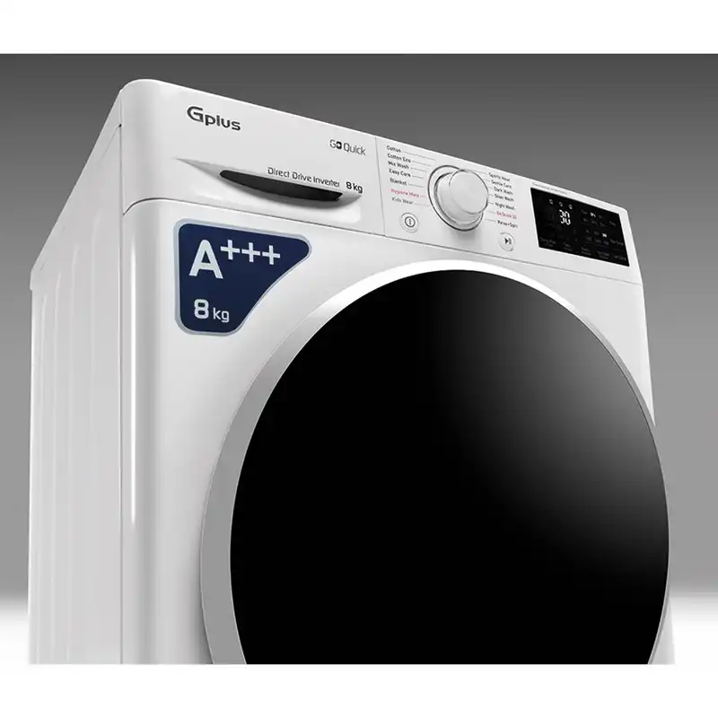 ماشین لباسشویی جی پلاس مدل GWM-P87W ظرفیت ۸ کیلوگرم