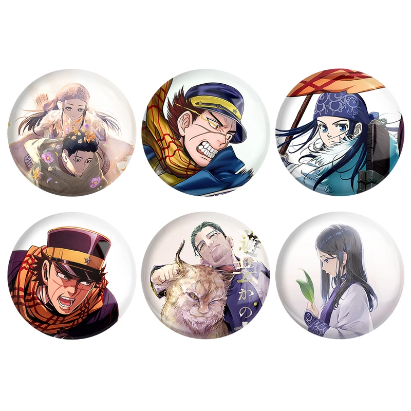 مگنت خندالو طرح انیمه کامویی طلایی Golden Kamuy کد 1480B مجموعه 6 عددی