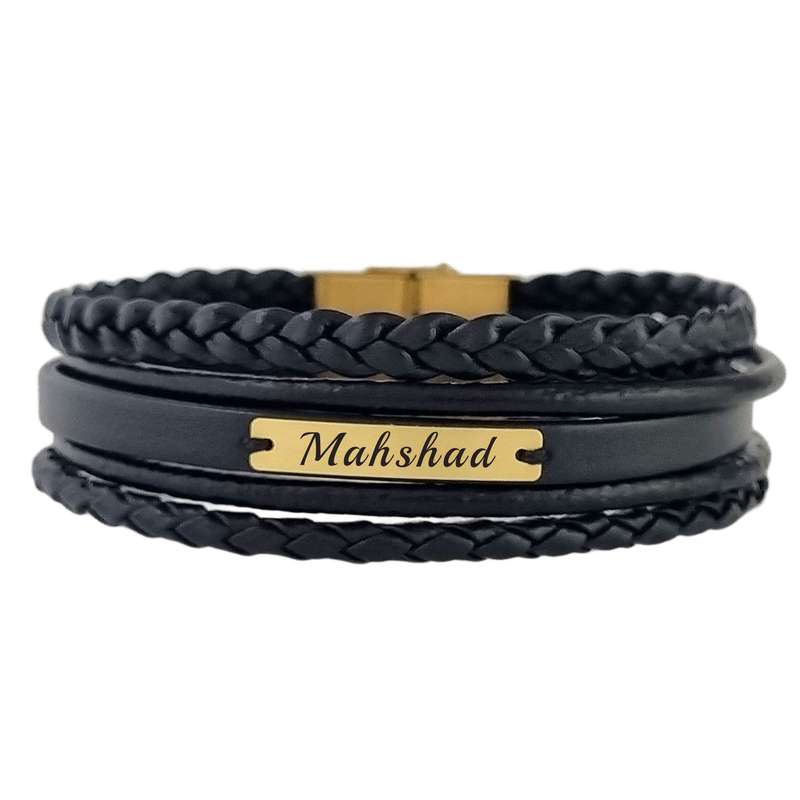 دستبند طلا 18 عیار مردانه لیردا مدل اسم مهشاد 13401