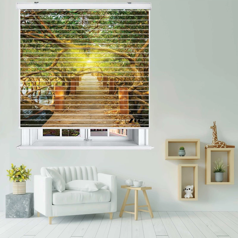 پرده زبرا زیو مدل سیلوئت L-5063 سایز 150x150 سانتی متر