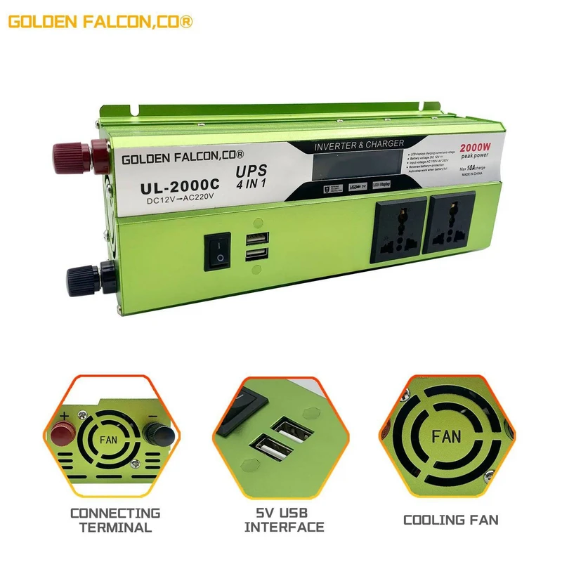 عکس شماره 4 : اینورتر و شارژر گلدن فالکن مدل ul-2000c