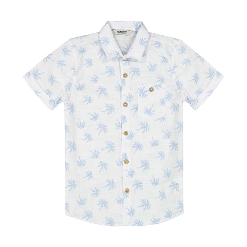پیراهن پسرانه ال سی وایکیکی مدل 0SN641Z4-LQQ-BLUEPRINTED