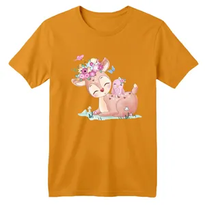 تی شرت آستین کوتاه بچگانه مدل آهو بامزه کد 4