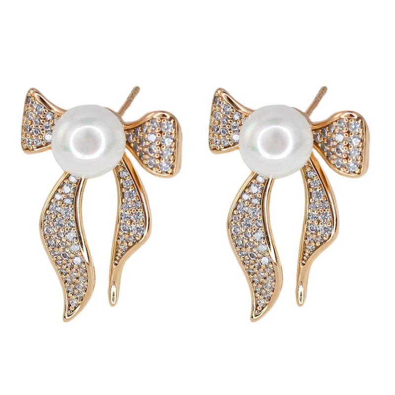 گوشواره میخی زنانه ژوپینگ مدل پاپیون کد AAE1199