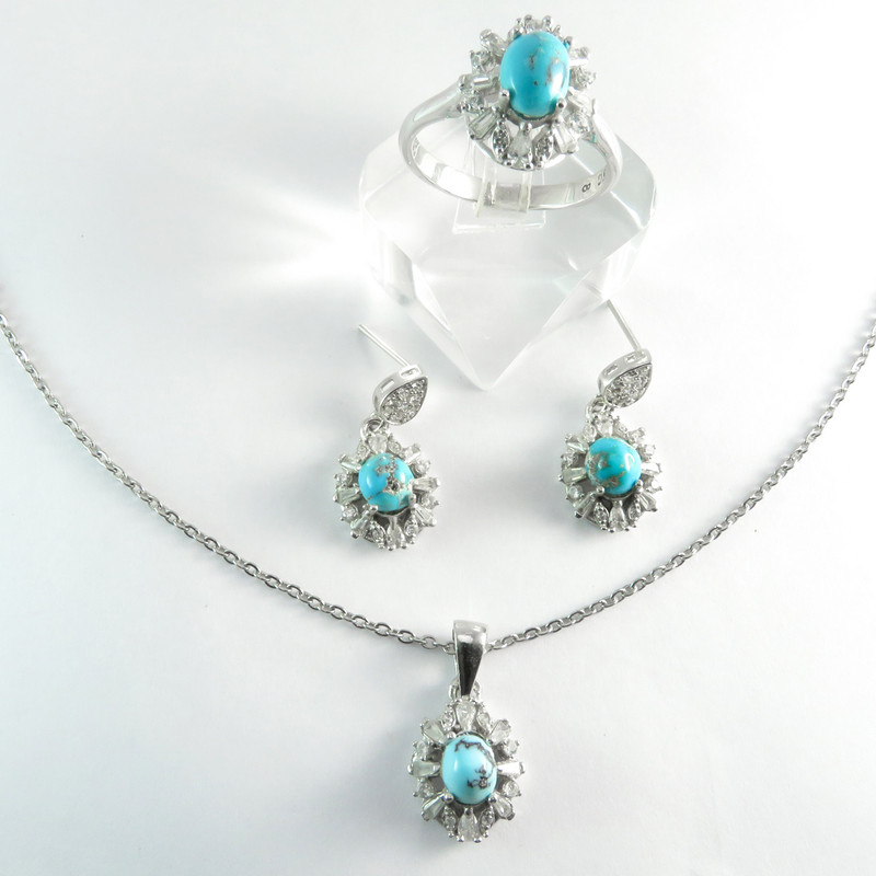 نیم ست نقره زنانه کد AV019-2