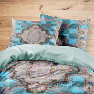 سرویس روتختی مدوپد طرح فرش قم حوضی مدل C-Ghom094 یک نفره 4 تکه