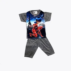 ست تی شرت و شلوارک دخترانه مدل دختر کفشدوزکی 02