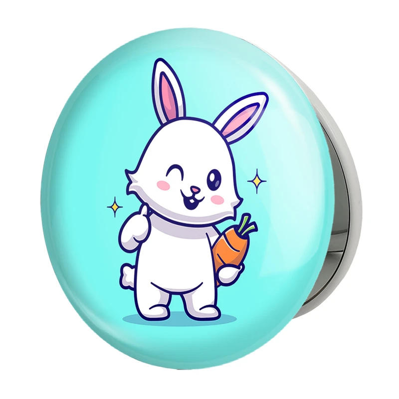 آینه جیبی خندالو طرح  حیوانات بامزه خرگوش مدل تاشو کد 25435 