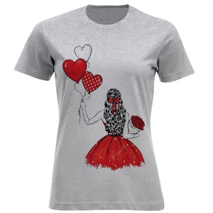 تی شرت آستین کوتاه زنانه مدل دختر و بادکنک کد A12