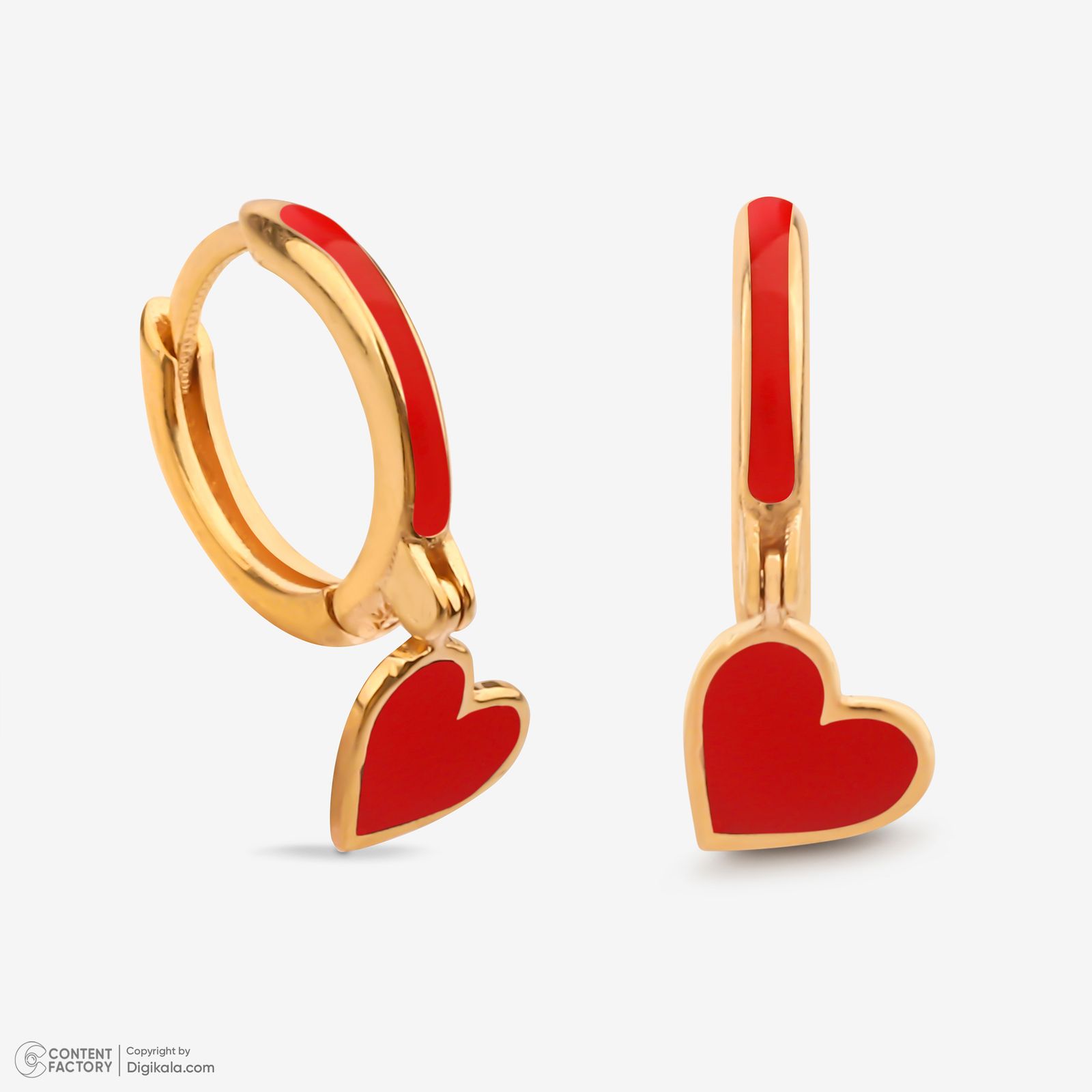 گوشواره حلقه‌ای طلا کم اجرت  18 عیار زنانه گلدم مدل E244028 -  - 3