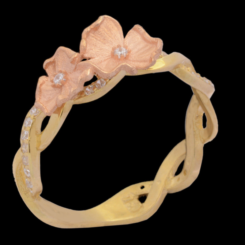 انگشتر طلا 18 عیار زنانه طلای مستجابی مدل گل ورسای کد T1214 سایز 55