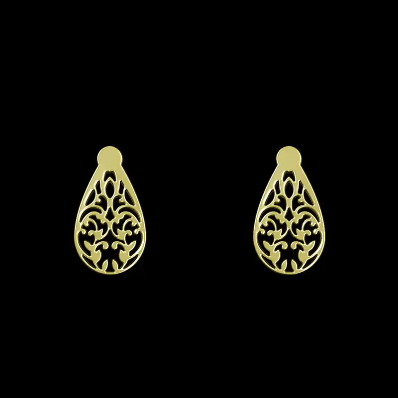 گوشواره طلا 18 عیار زنانه مدوپد مدل اسلیمی کد GA1-15318