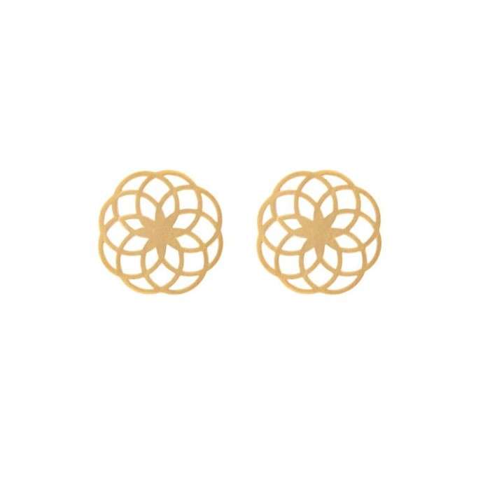 گوشواره طلا 18 عیار زنانه قیراط طرح گل کد GH5236