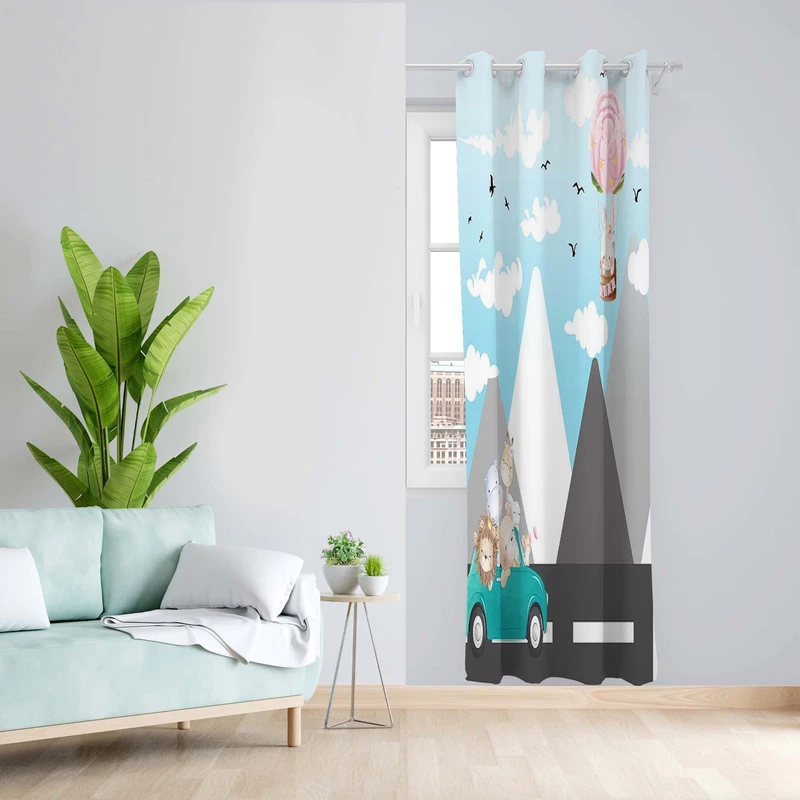 پرده طرح اتاق کودک مدل مخمل پانچی کد 5388 z سایز 140x200 سانتی متر