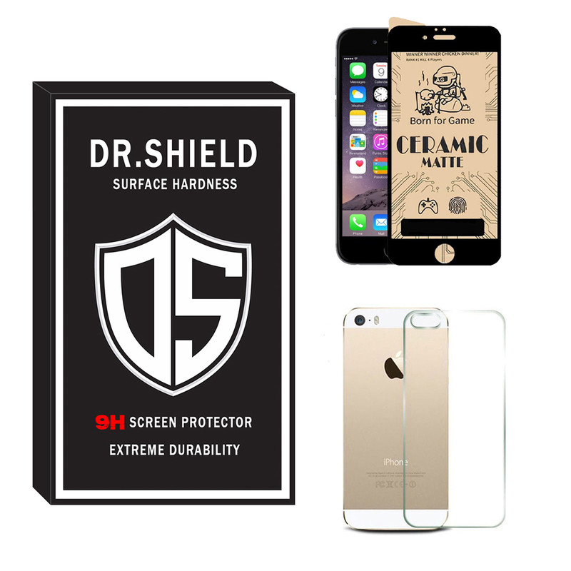 محافظ صفحه نمایش سرامیکی مات دکتر شیلد مدل TCMPDR-06 مناسب برای گوشی موبایل اپل Iphone 5 به همراه محافظ پشت گوشی