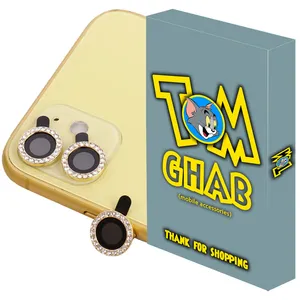 محافظ لنز دوربین تام قاب مدل رینگی نگین دار مناسب برای گوشی موبایل اپل iPhone 11