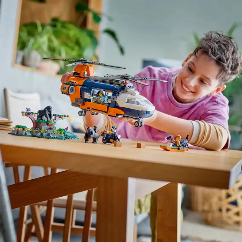 لگو سری سیتی مدل Jungle Explorer Helicopter at Base Camp کد 60437