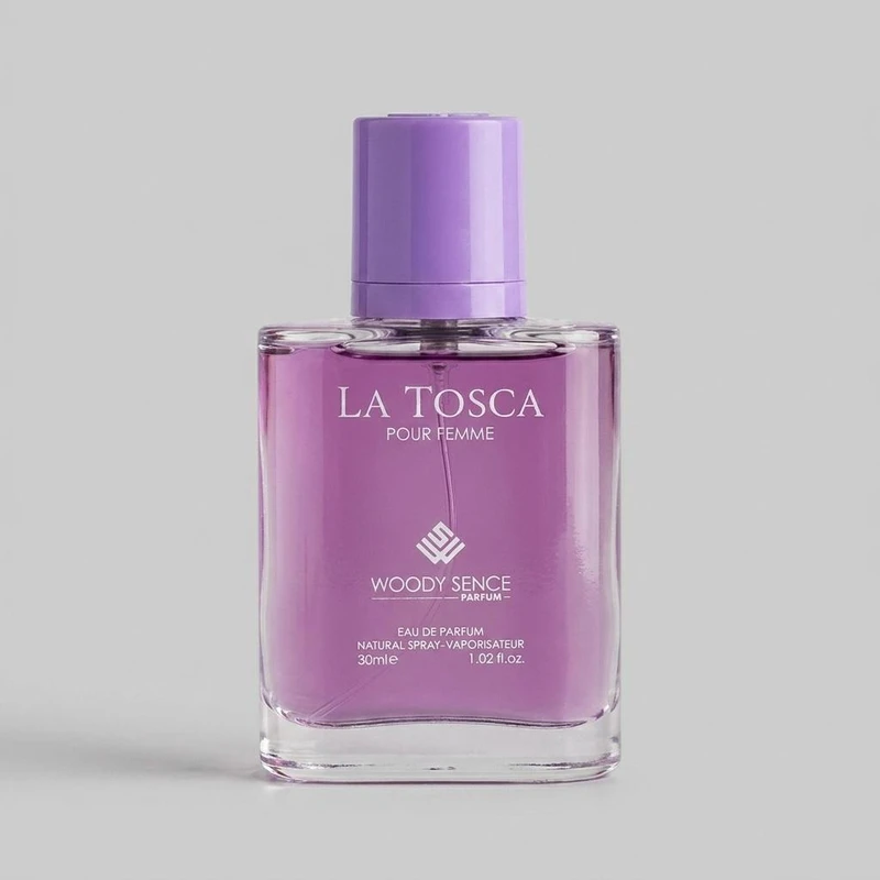 عطر جیبی زنانه وودی سنس مدل لاتوسکا LA TOSCA حجم 30 میلی لیتر