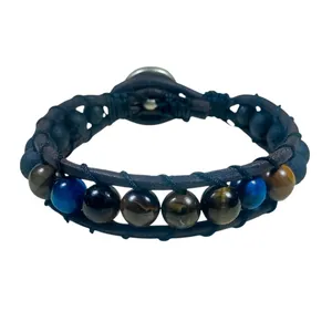 دستبند سنگی مدل چشم ببر و لاوا کد 001