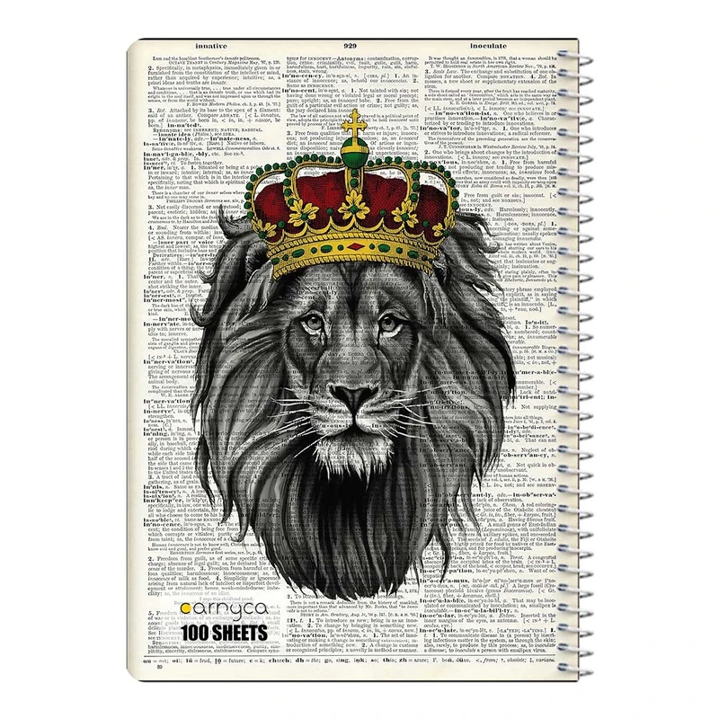 دفتر شطرنجی 100 برگ سیمی کارنیکا طرح روزنامه وینتج حیوانات Vintage Newspaper Animals کد 74642