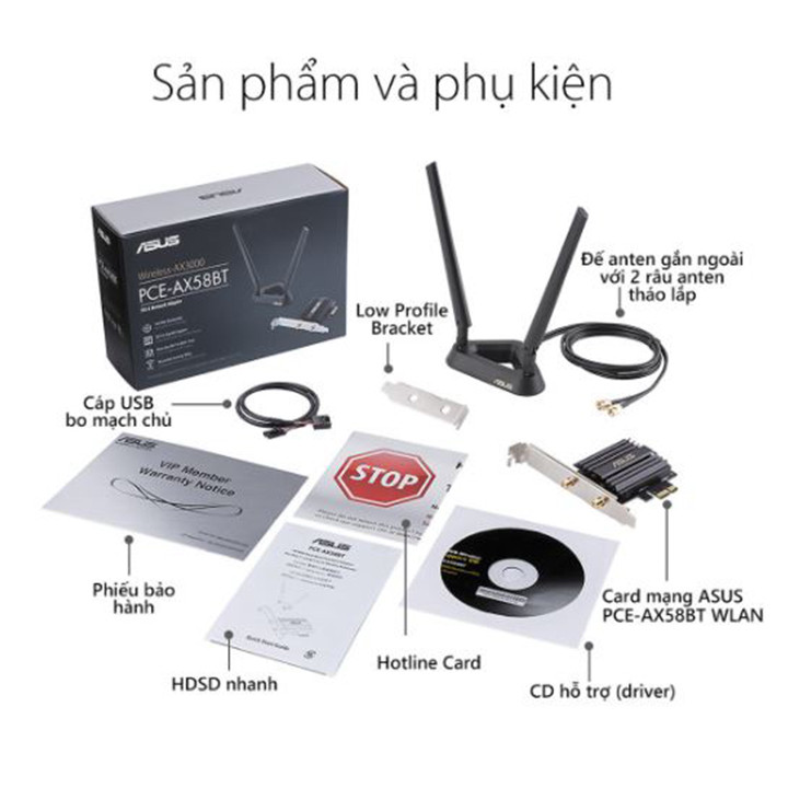 PCI  کارت شبکه ایسوس مدل PCE-AX58BT WiFi 6 with Bluetooth 5.0
