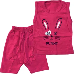 ست تاپ و شلوارک دخترانه مدل A13 طرح خرگوش کد 0223