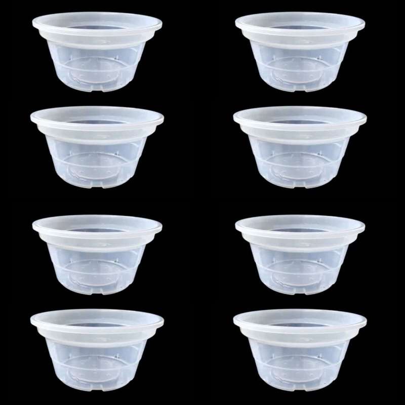 گلدان مدل کاسه ای شفاف 22cm بسته 8 عددی
