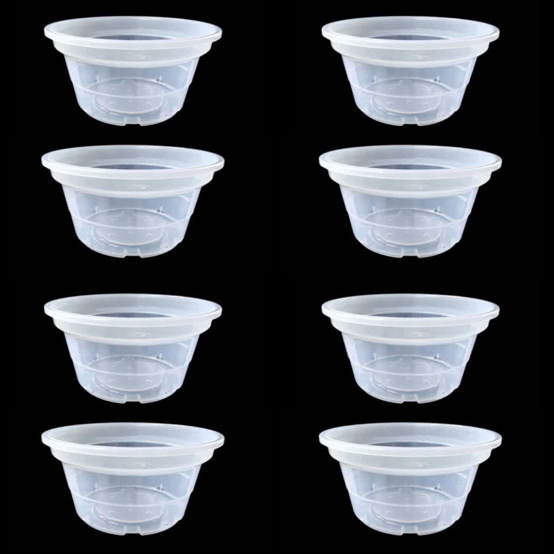 گلدان مدل کاسه ای شفاف 22cm بسته 8 عددی