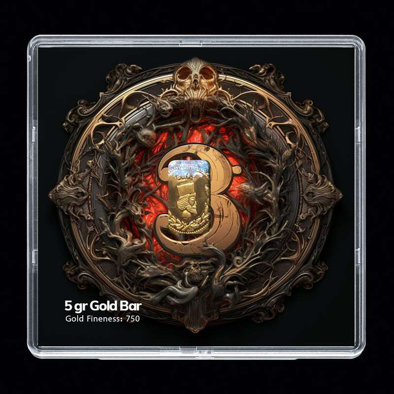 شمش طلا 18 عیار مدوپد مدل عدد 3 کد SG-10207